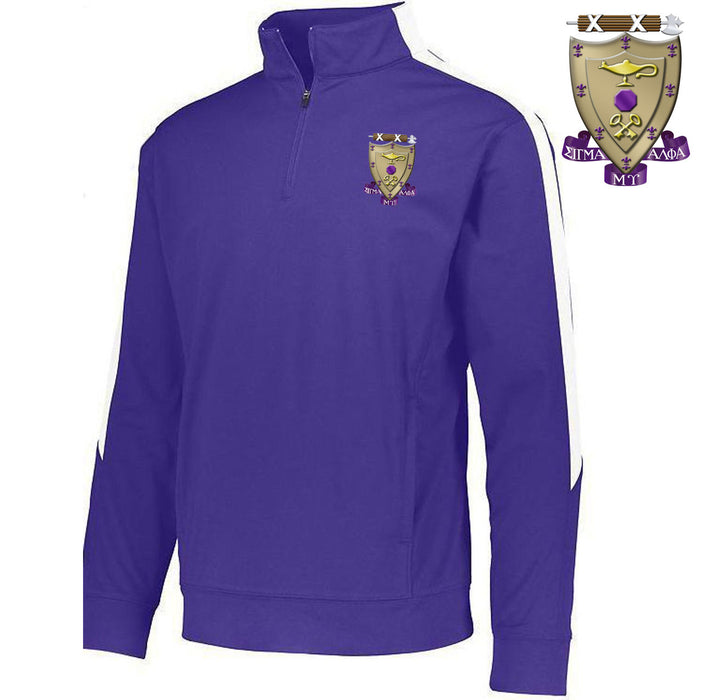 Discount Sigma Alpha Mu World Famous Greek Crest Shield Medalist Pullover DISCOUNT-Sigma Alpha Mu-  World Famous Greek Crest - Shield Medalist Pullover