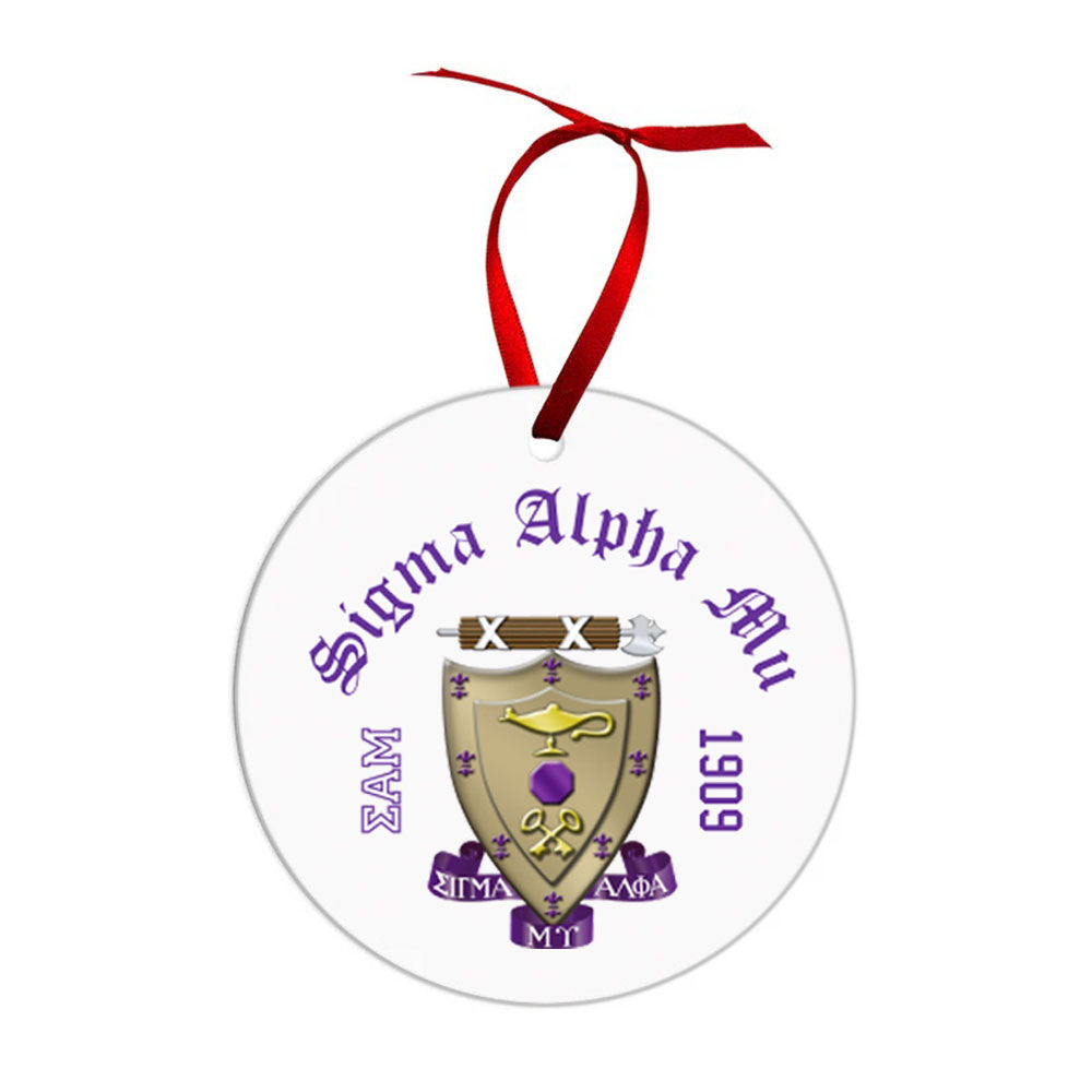 Sigma Alpha Mu Crest & Year Circle Ornaments Sigma Alpha Mu Crest & Year Circle Ornaments
