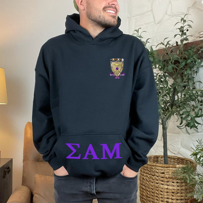 Sigma Alpha Mu Elite Hoodie W Letters On Pouch Sigma Alpha Mu Elite Hoodie W Letters On Pouch