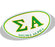 Sigma Alpha Greek Letter Oval Decal Sigma Alpha Greek Letter Oval Decal