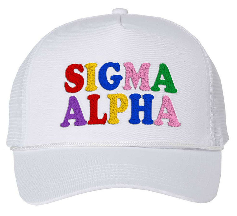 Sigma Alpha Rainbow Trucker Hat Sigma Alpha Rainbow Trucker Hat