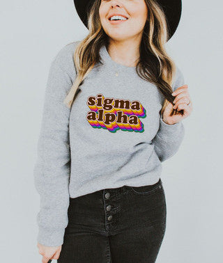 Sigma Alpha Sigma Alpha Retro Maya Crewneck Sweatshirts