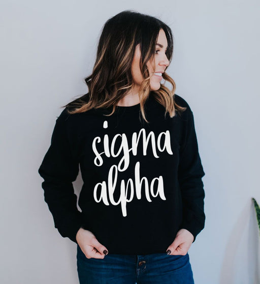 Sigma Alpha Sigma Alpha Script Crew Sweatshirt