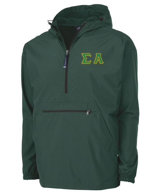 Sigma Alpha Tackle Twill Lettered Pack N Go Pullover Sigma Alpha Tackle Twill Lettered Pack N Go Pullover