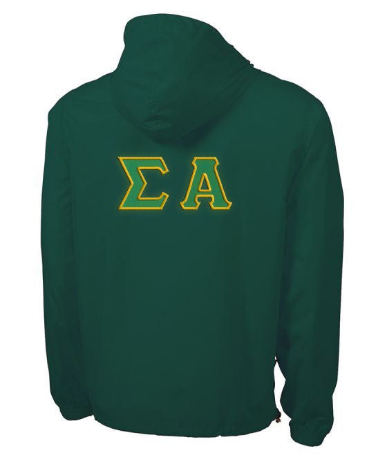 Sigma Alpha Tackle Twill Lettered Pack N Go Pullover Sigma Alpha Tackle Twill Lettered Pack N Go Pullover