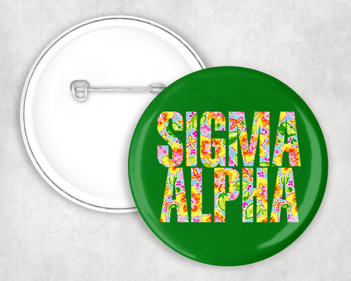 Sigma Alpha Sigma Alpha Floral Pin Buttons
