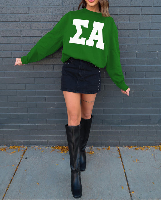 Sigma Alpha Giant Greek Letter Crewneck Sigma Alpha Giant Greek Letter Crewneck