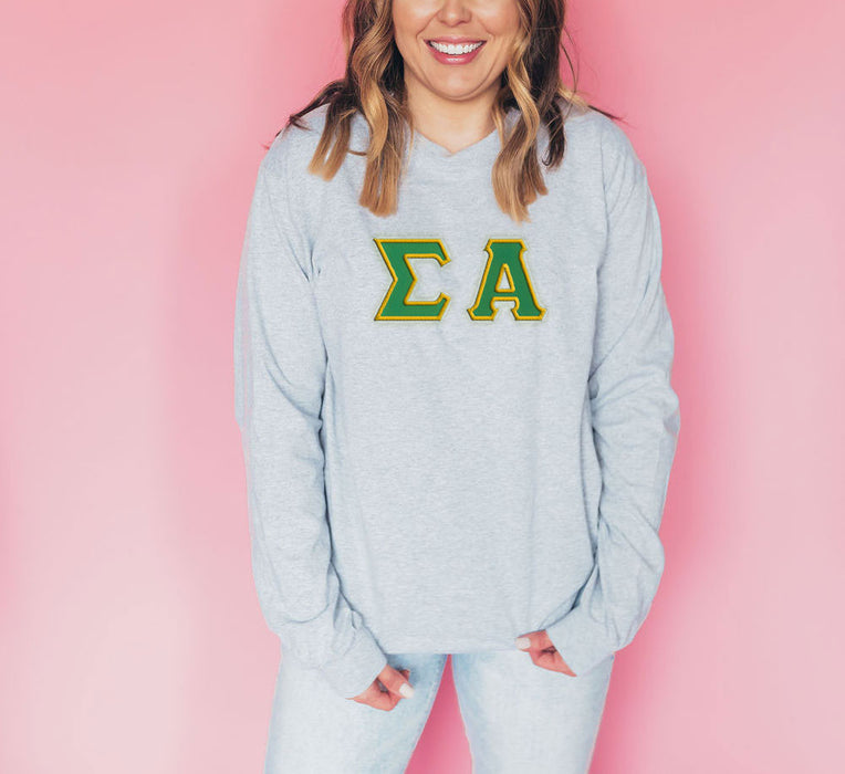 Discount Sigma Alpha Lettered Long Sleeve Tee DISCOUNT Sigma Alpha Lettered Long Sleeve Tee