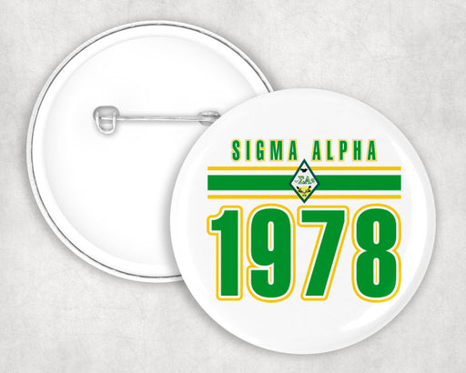 Sigma Alpha Sigma Alpha Stripe Established Pin Buttons