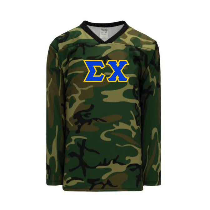 Sigma Chi Camouflage Lettered Hockey Jersey Sigma Chi Camouflage Lettered Hockey Jersey