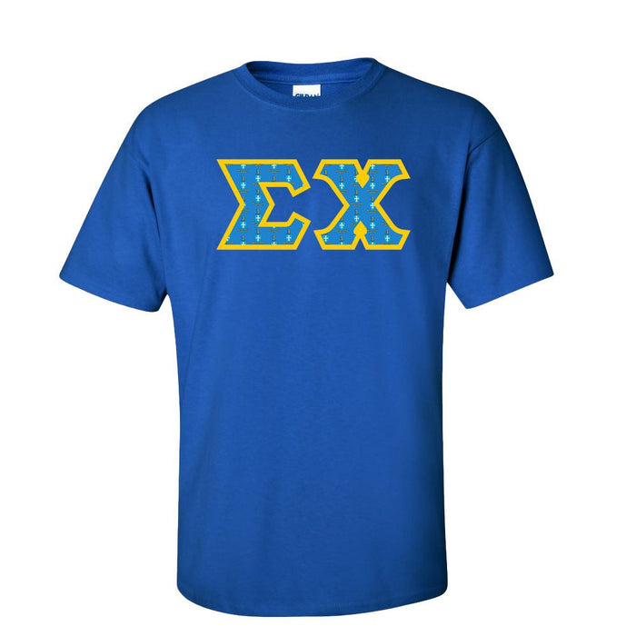 Sigma Chi Fraternity Crest Shield Twill Letter Tee Sigma Chi Fraternity Crest - Shield Twill Letter Tee