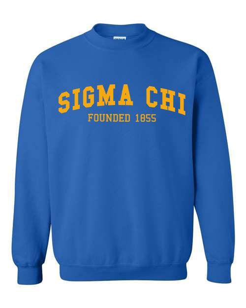Sigma Chi Fraternity Founders Crew Sweatshirt Sigma Chi Fraternity Founders Crew Sweatshirt