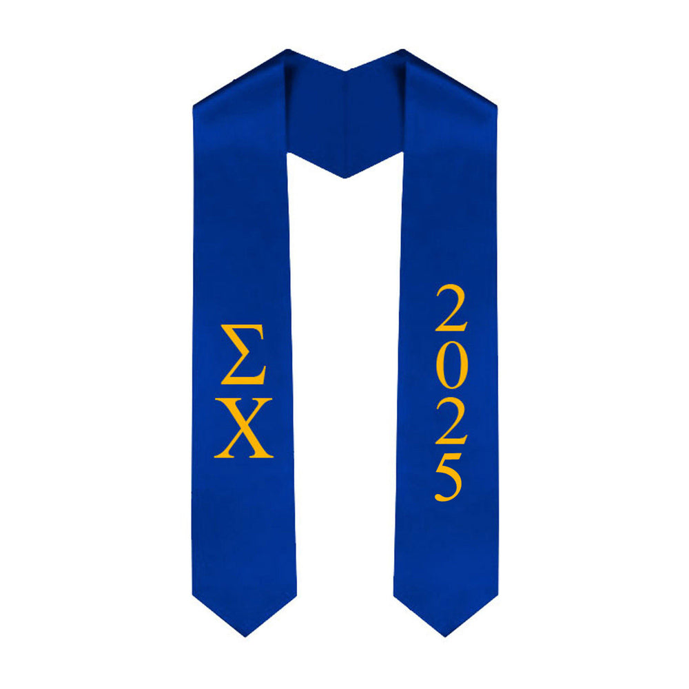 Sigma Chi Greek Lettered Graduation Sash Stole With Year Best Value Sigma Chi Greek Lettered Graduation Sash Stole With Year - Best Value
