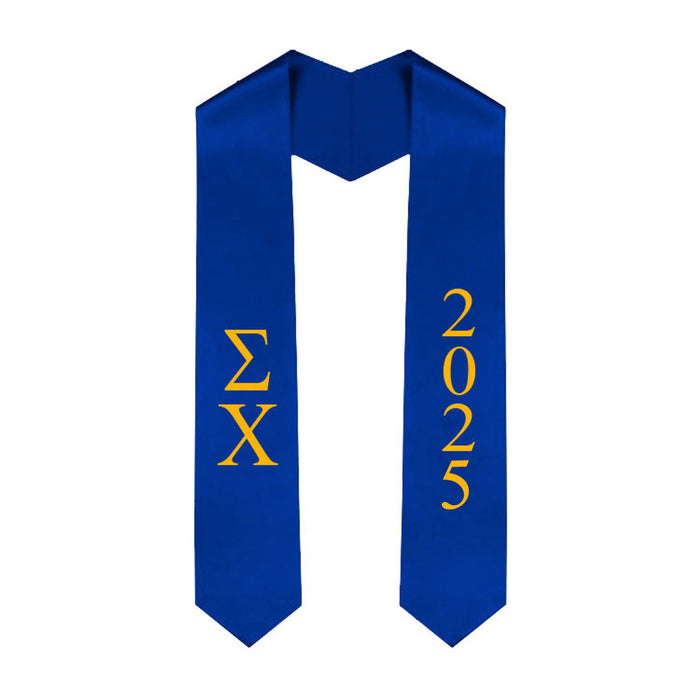 Sigma Chi Greek Lettered Graduation Sash Stole With Year Best Value Sigma Chi Greek Lettered Graduation Sash Stole With Year - Best Value