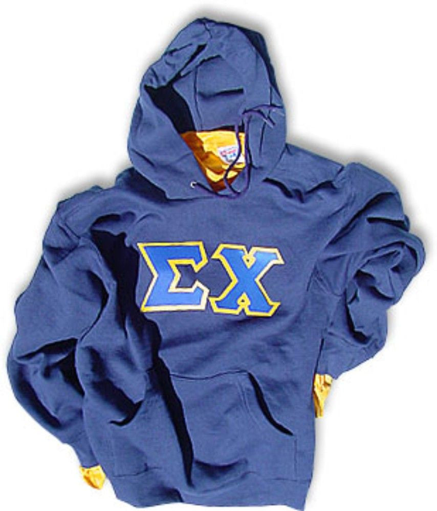 Sigma Chi Lettered Hooded Sweatshirt Sigma Chi Lettered Hooded Sweatshirt