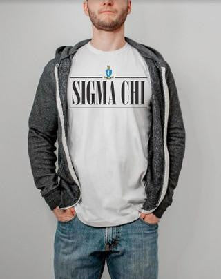 Printify Sigma Chi Line Crest T Shirt Sigma Chi Line Crest T-shirt