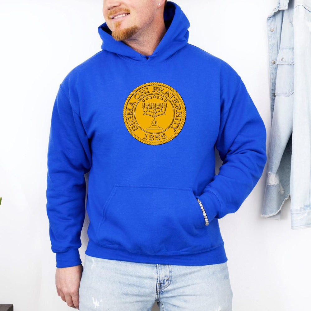 Printify Sigma Chi Logo Hooded Sweatshirts Sigma Chi Logo Hooded Sweatshirts