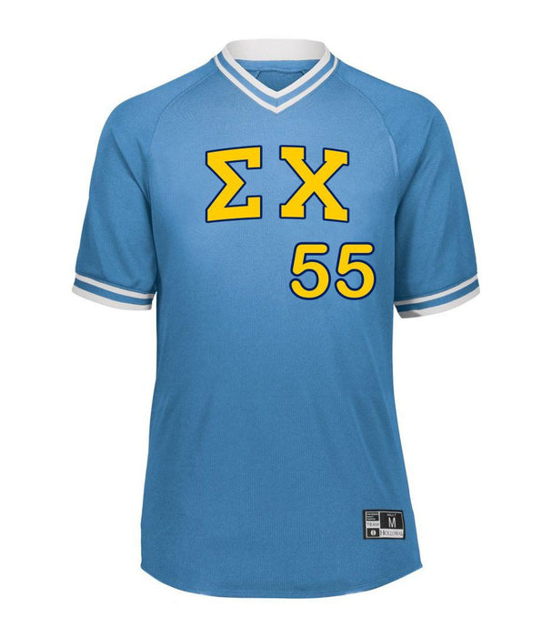 Sigma Chi Retro V Neck Baseball Jersey Sigma Chi Retro V-Neck Baseball Jersey