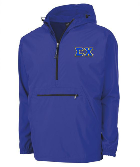 Sigma Chi Tackle Twill Lettered Pack N Go Pullover Sigma Chi Tackle Twill Lettered Pack N Go Pullover