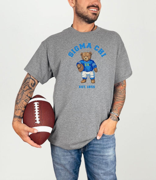 Sigma Chi Teddy Bear Football T-Shirt