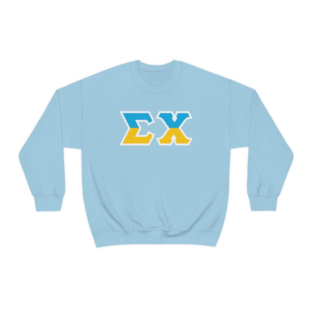 Printify Sigma Chi Two Toned Greek Lettered Crewneck Sweatshirts Sigma Chi Two Toned Greek Lettered Crewneck Sweatshirts