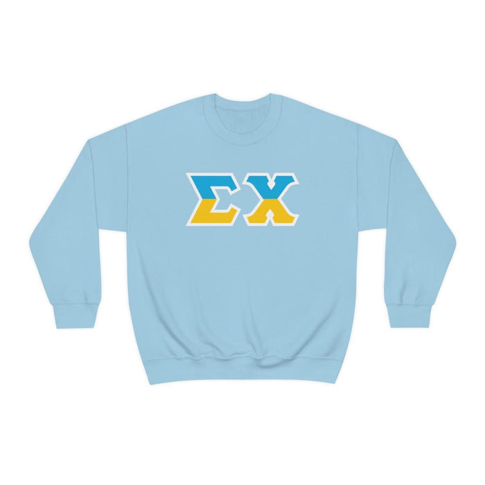Printify Sigma Chi Two Toned Greek Lettered Crewneck Sweatshirts Sigma Chi Two Toned Greek Lettered Crewneck Sweatshirts