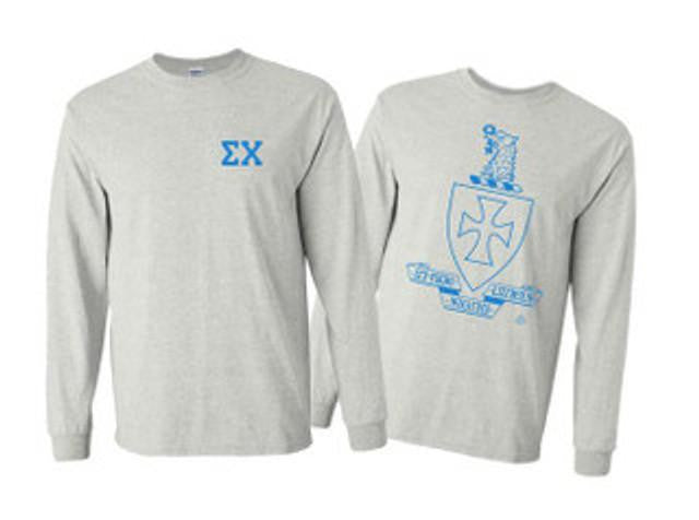 Printify Sigma Chi World Famous Crest Long Sleeve T Shirt Sigma Chi World Famous Crest Long Sleeve T-Shirt