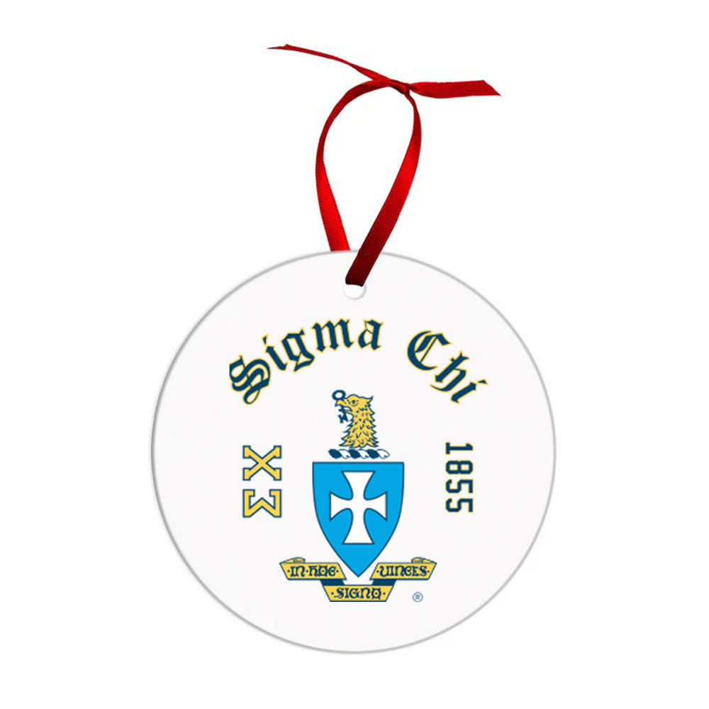 Sigma Chi Crest & Year Circle Ornaments Sigma Chi Crest & Year Circle Ornaments