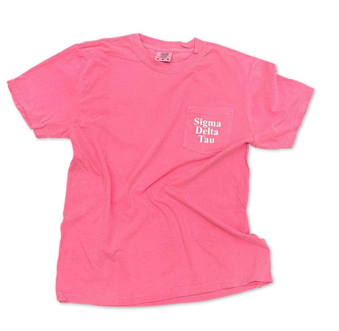 Sigma Delta Tau Comfort Colors Custom Heavyweight Pocket T Shirt Sigma Delta Tau Comfort Colors Custom Heavyweight Pocket T-Shirt
