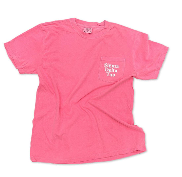 Sigma Delta Tau Comfort Colors Custom Heavyweight Pocket T Shirt Sigma Delta Tau Comfort Colors Custom Heavyweight Pocket T-Shirt