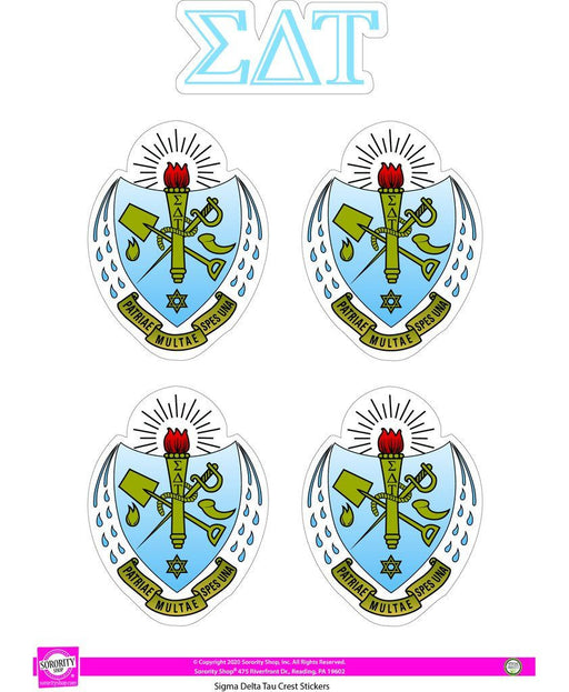 Sigma Delta Tau Crest Sticker Sheet