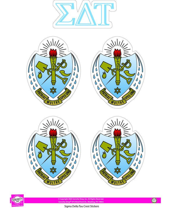 Sigma Delta Tau Crest Sticker Sheet Sigma Delta Tau Crest Sticker Sheet