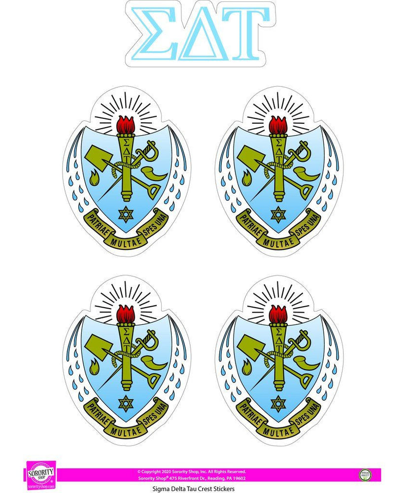 Sigma Delta Tau Crest Sticker Sheet Sigma Delta Tau Crest Sticker Sheet