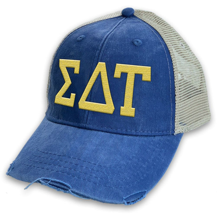 Sigma Delta Tau Distressed Trucker Hat Sigma Delta Tau Distressed Trucker Hat