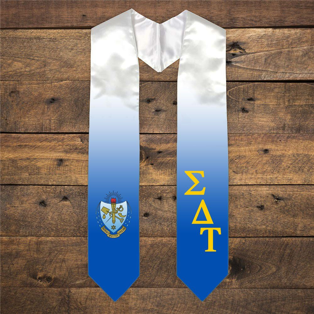 Sigma Delta Tau Extra Fancy Diagonal Greek Graduation Stole W Crest Sigma Delta Tau Extra Fancy Diagonal Greek Graduation Stole W Crest