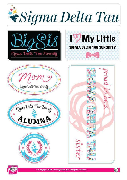 Sigma Delta Tau Family Sticker Sheet Sigma Delta Tau Family Sticker Sheet