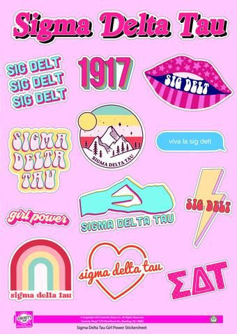 Sigma Delta Tau Girl Power Stickers