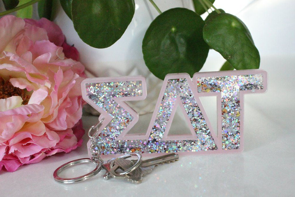 Sigma Delta Tau Glitter Keychain Sigma Delta Tau Glitter Keychain