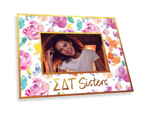 Sigma Delta Tau Sigma Delta Tau Gold Foil & Floral Painted Photo Frame