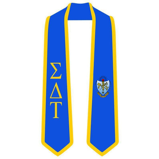 Sigma Delta Tau DISCOUNT-Sigma Delta Tau Greek 2 Tone Lettered Graduation Sash Stole