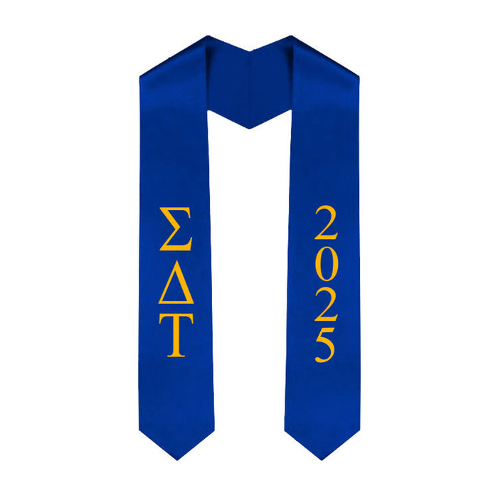 Sigma Delta Tau Greek Lettered Graduation Sash Stole With Year Best Value Sigma Delta Tau Greek Lettered Graduation Sash Stole With Year - Best Value