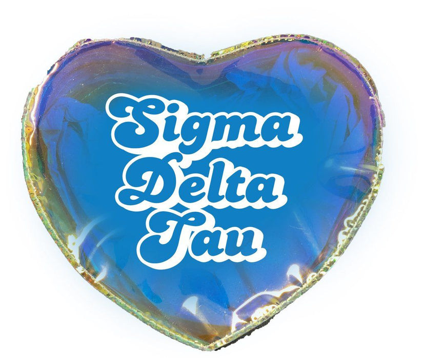 Sigma Delta Tau Heart Shaped Makeup Bag Sigma Delta Tau Heart Shaped Makeup Bag