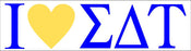 Sigma Delta Tau I Love Bumper Sticker Sigma Delta Tau I Love Bumper Sticker