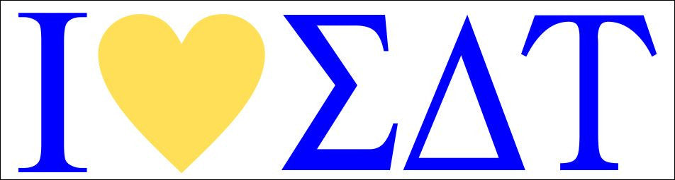 Sigma Delta Tau I Love Bumper Sticker Sigma Delta Tau I Love Bumper Sticker