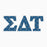 Sigma Delta Tau Mascot Greek Letter Sticker 2.5" Tall Sigma Delta Tau Mascot Greek Letter Sticker - 2.5