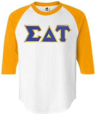 Sigma Delta Tau DISCOUNT-Sigma Delta Tau Lettered Raglan Shirt