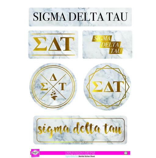 Kappa Kappa Gamma Sigma Delta Tau Marble Sticker Sheet