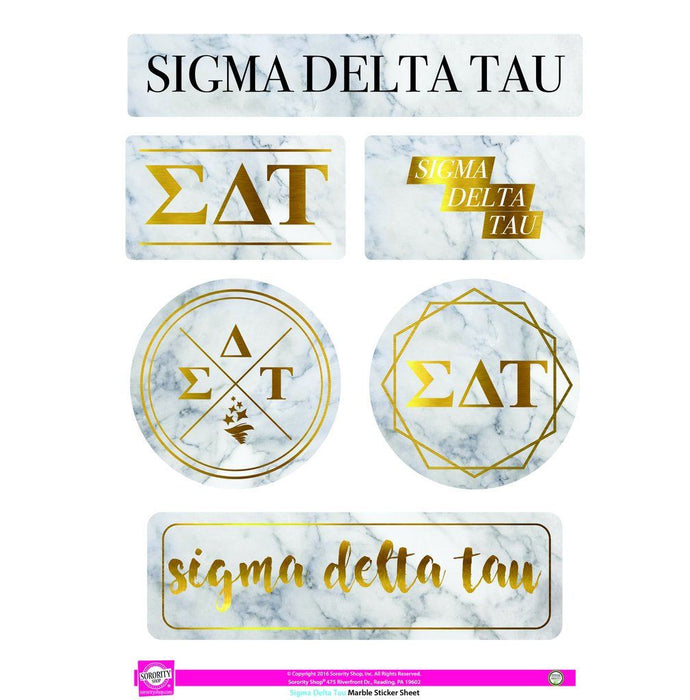 Sigma Delta Tau Marble Sticker Sheet Sigma Delta Tau Marble Sticker Sheet