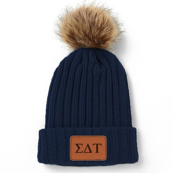 Sigma Delta Tau Pom Pom Beanie Hat Sigma Delta Tau Pom Pom Beanie Hat