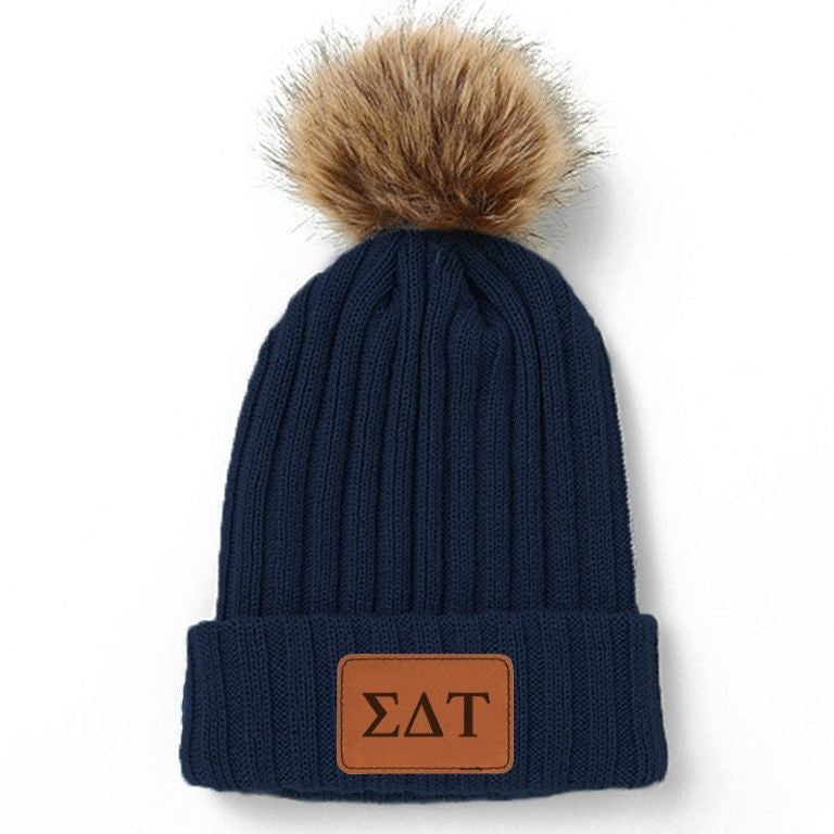 Sigma Delta Tau Pom Pom Beanie Hat Sigma Delta Tau Pom Pom Beanie Hat